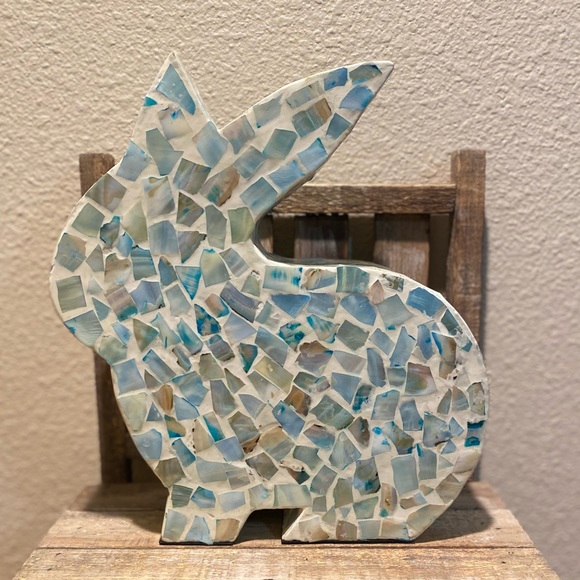 Blue Mosaic Tile Bunny Rabbit Decor, Easter Mosaic Bunny Decor, Easter Decor - Picture 11 of 12